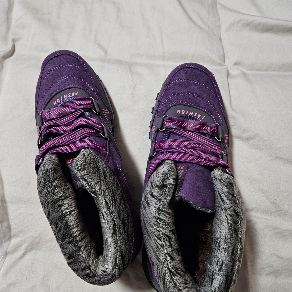 Women's Purple Fur-Lined Shoes